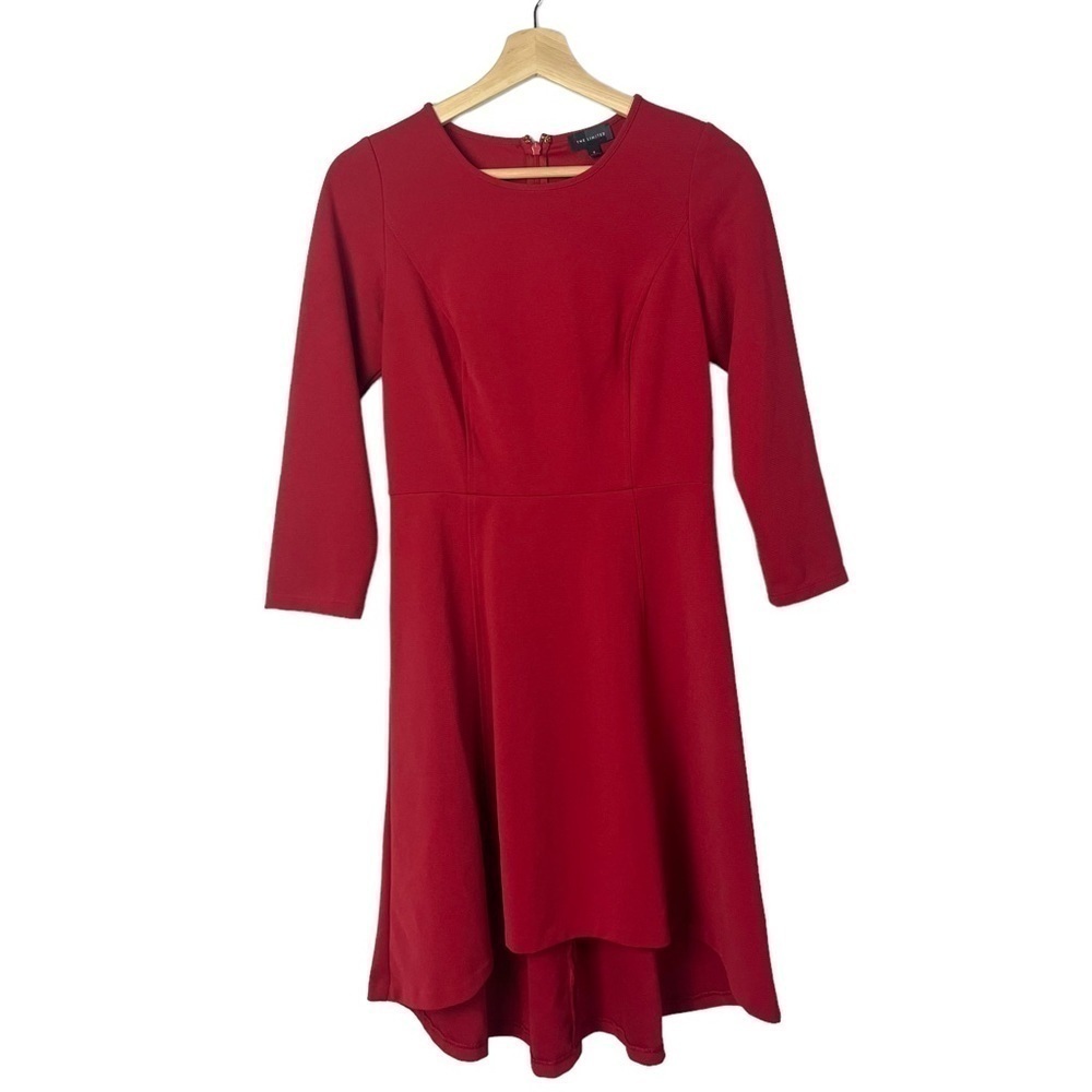 The Limited‎ Red Round Neck Long Sleeve Knee Length Dress S
